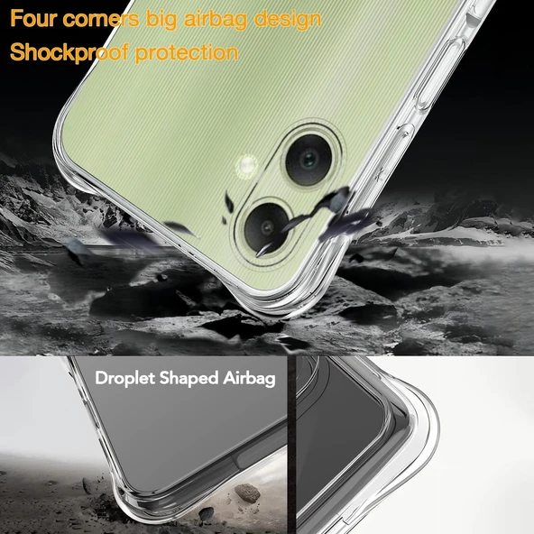 Samsung Galaxy A06 Uyumlu Darbe Önleyici Sararmaya Dayanıklı Airbag Korumalı Ultra Slim TPU Şeffaf Silikon Kılıf - 2