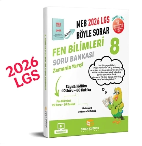 Sinan Kuzucu 8. Sınıf Fen Bilimleri Soru Bankası 2026 ürün görseli