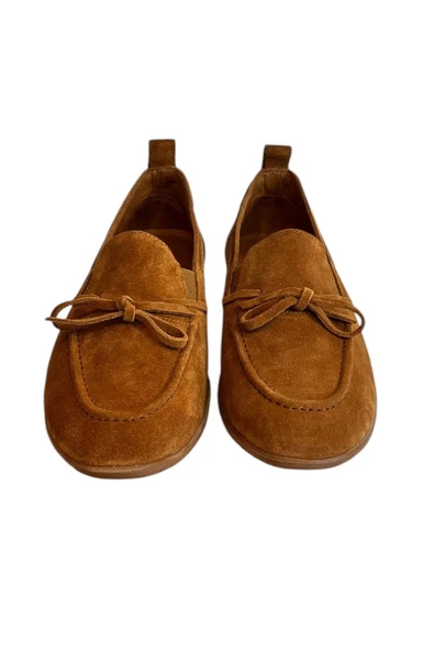 Taba Hakiki Deri Süet Fiyonk Detay Comfort Taban Loafer - 2