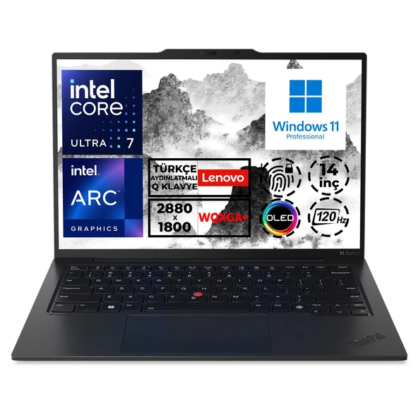 Lenovo ThinkPad X1 Carbon G12 Ultra 7 155H 32GB 4TB SSD 14" WQXGA+ W11P Notebook 21KC00SGTX 002 ürün görseli 1