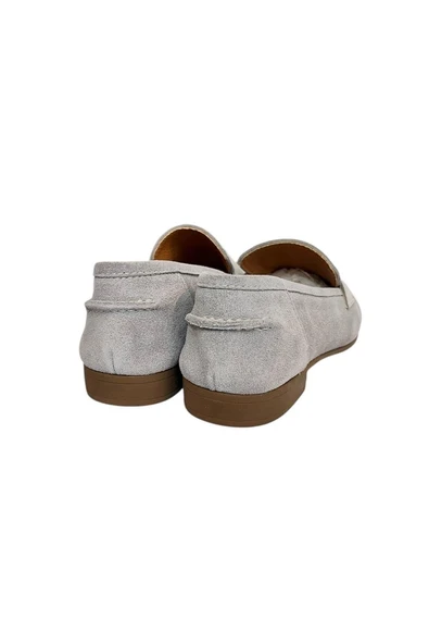 Gri Hakiki Süet Deri Loafer - 4