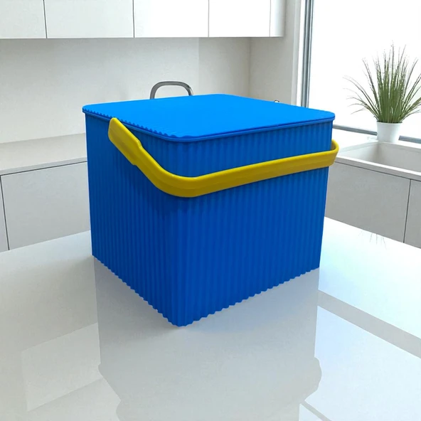 Rainbow Mavi Kare Kova Piknik Sepeti Meyve Kovası - 2