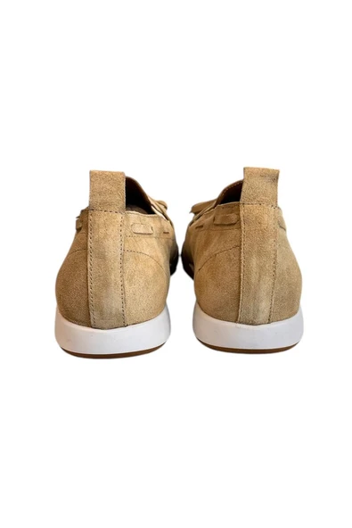 Camel Hakiki Deri Süet Fiyonk Detay Comfort Taban Loafer - 3
