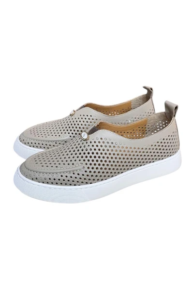 Vizon Hakiki Deri Delikli Hafif Comfort Taban Sneaker - 4