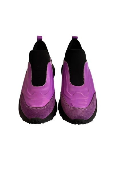 Mor Hakiki Deri Comfort Taban Sneaker - 3