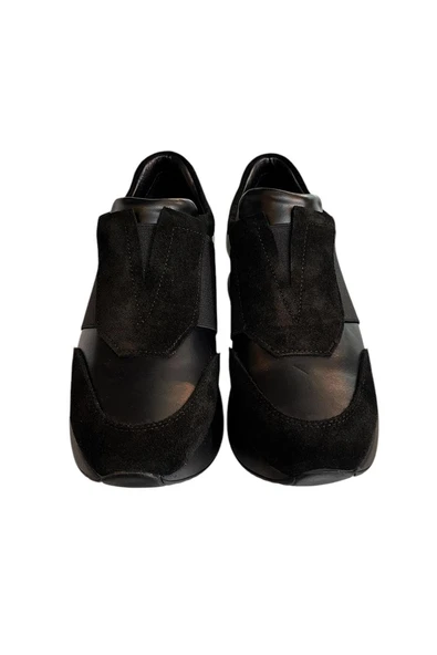 Siyah Hakiki Deri Comfort Taban Sneaker - 3