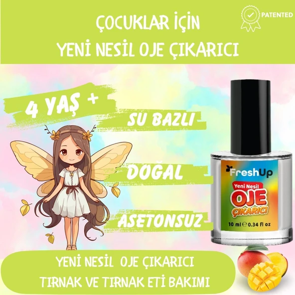 FRESH UP YENİ NESİL DOĞAL ÇOCUK OJE ÇIKARICI MANGO KOKULU 10 ML - 3