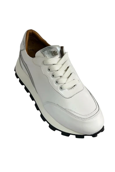 Beyaz Hakiki Deri Comfort Taban Sneaker - 2