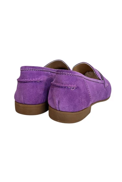 Mor Hakiki Süet Deri Loafer - 4