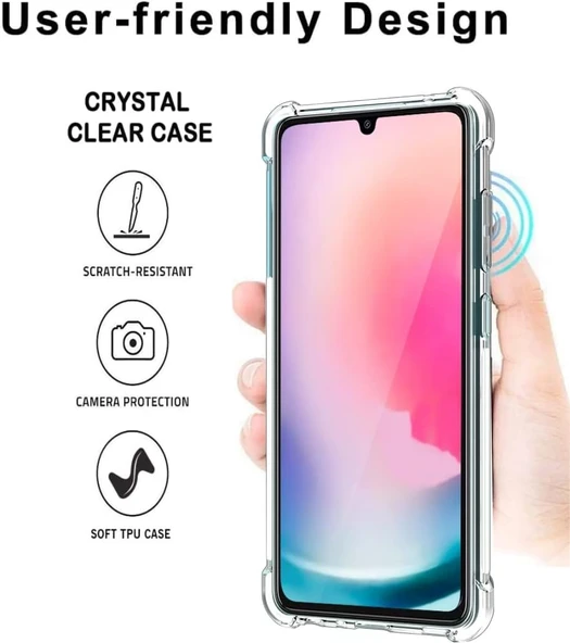 Samsung Galaxy A26 Uyumlu Darbe Önleyici Sararmaya Dayanıklı Airbag Korumalı Ultra Slim TPU Şeffaf Silikon Kılıf - 3