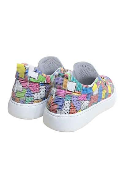 Renkli Hakiki Deri Taşlı Toka Detaylı Ultra Hafif Sneaker - 3