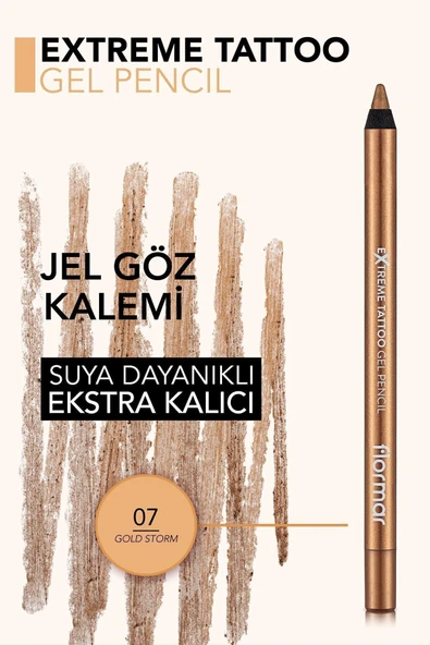 FLORMAR EXTREME TATTOO GEL PENCIL 07 GOLD STORM - 5