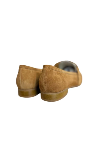 Taba Hakiki Süet Deri Toka Detay Loafer - 3