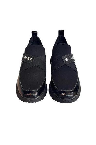 Siyah Rugan Hakiki Deri Comfort Taban Sneaker - 3