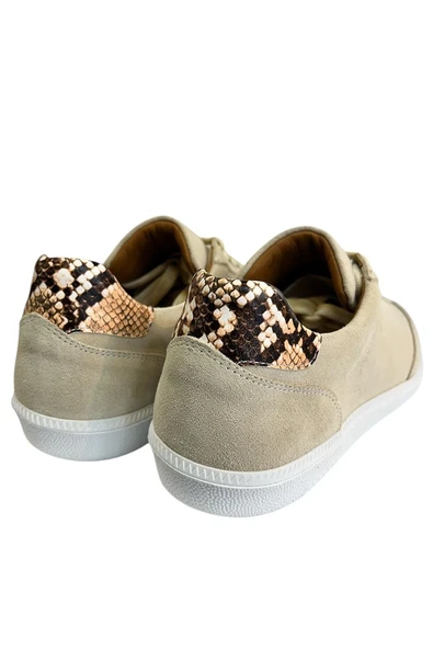 Bej Hakiki Süet Deri Comfort Taban Sneaker - 4