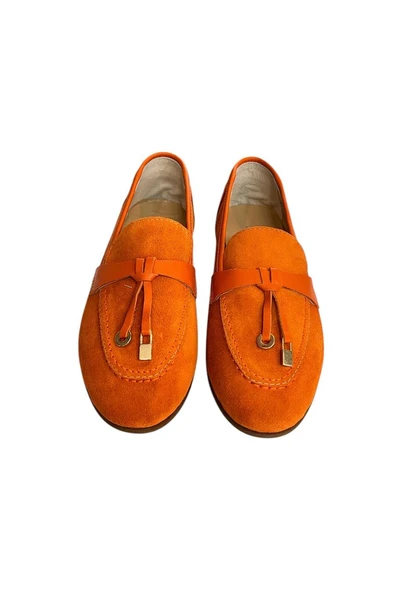 Oranj Hakiki Süet Deri Loafer - 2