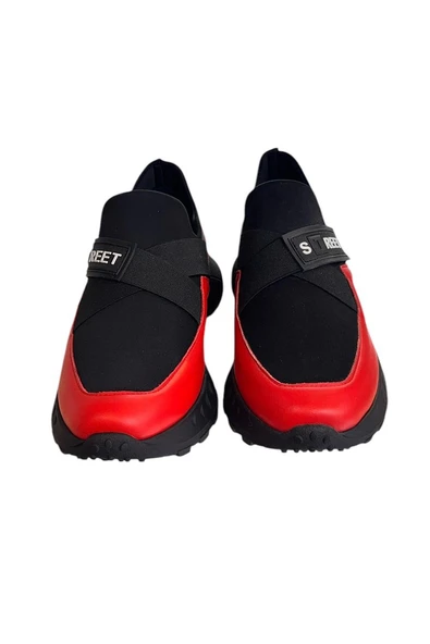 Kırmızı Hakiki Deri Comfort Taban Sneaker - 3