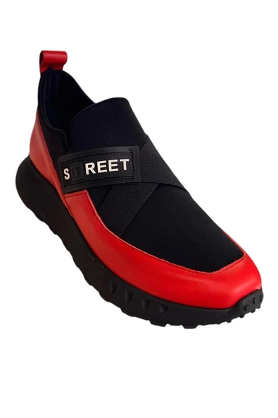 Kırmızı Hakiki Deri Comfort Taban Sneaker - 2