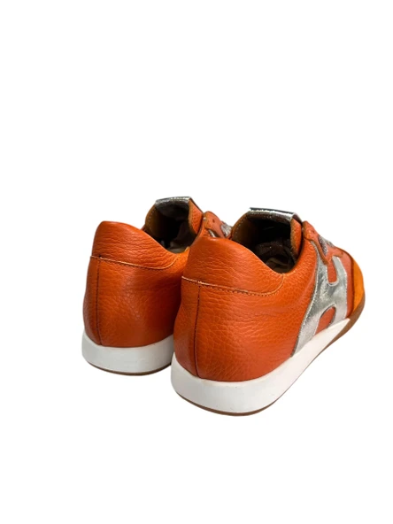 Orange Hakiki Deri Sneaker - 3