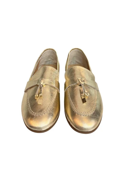 Gold Hakiki Deri Loafer - 2