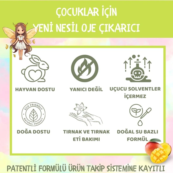 FRESH UP YENİ NESİL DOĞAL ÇOCUK OJE ÇIKARICI MANGO KOKULU 10 ML - 4