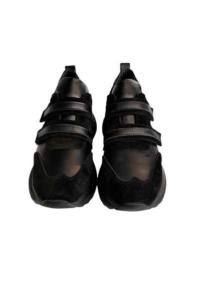 Siyah Hakiki Deri Comfort Taban Sneaker - 3