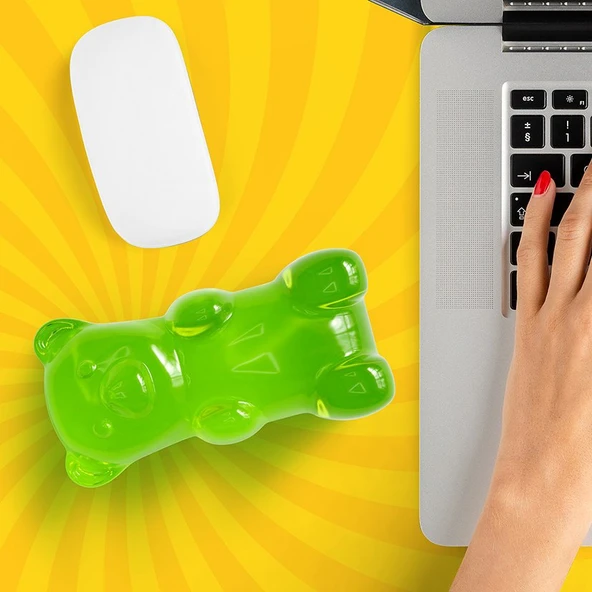 Mustard Gummy Bear Mouse Bilek Desteği - Yeşil - 3