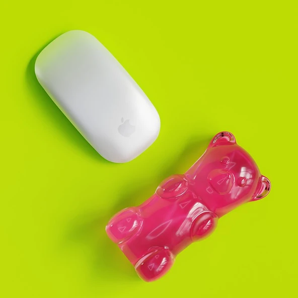 Mustard Gummy Bear Mouse Bilek Desteği - Pembe - 2