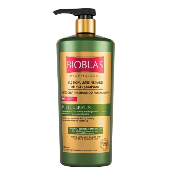 Bioblas Professional Phytokeratin Saç Dökülmesine Karşı Bitkisel Şampuan 1000 ml 5 Adet
