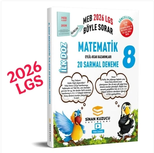 Sinan Kuzucu 8. Sınıf İlk Doz Sarmal Branş Denemeleri Matematik 2026 LGS ürün görseli