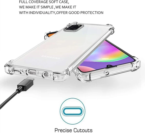 Samsung Galaxy A31 Uyumlu Darbe Önleyici Sararmaya Dayanıklı Airbag Korumalı Ultra Slim TPU Şeffaf Silikon Kılıf - 6