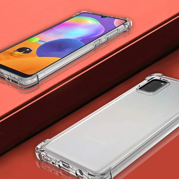 Samsung Galaxy A31 Uyumlu Darbe Önleyici Sararmaya Dayanıklı Airbag Korumalı Ultra Slim TPU Şeffaf Silikon Kılıf - 4