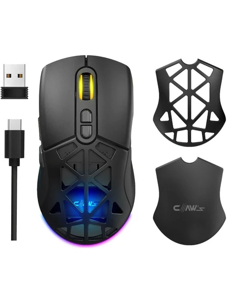 Claw's Nexus Air V1 Kablosuz 10000 Dpi Pixart PMW3325 Sensör Makro Yazılımlı & Değiştirilebilir Kapaklı RGB Kablosuz Gaming - 2