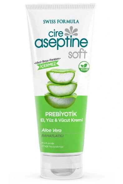 Cire Aseptine Soft Aloe Vera Özlü Prebiyotikli Rahatlatıcı ve Besleyici Krem – 75 ml - 1