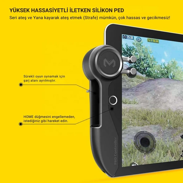 Coofbe Tüm Tabletler İçin Profesyonel 6 Parmak Tetik Seti Tablet Oyun Kolu iPad Tablet Mobile Joystick - 10