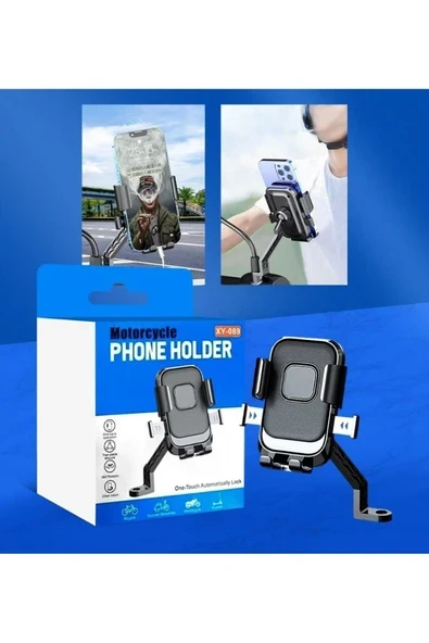 Motosiklet İçin 360C Dönebilen Otomatik Kilitlenen Telefon Tutucu XY-089 ürün görseli 1