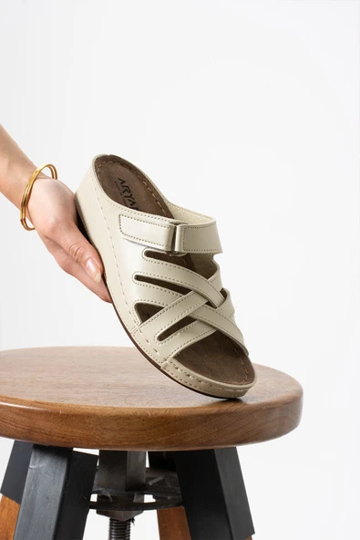 Albishoes Hafif Topuk 4,5 cm Kadın Yazlık Rahat Taban Günlük Terlik Anatomik Taban Kadın Terlik - 5