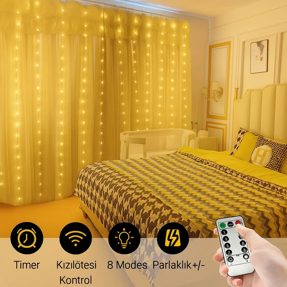 Su Geçirmez LED Dize Işıklar Uzakta Kumandalı Parti Düğün Ev Dekorasyonu için Zamanlayıcı 300 LED - 3