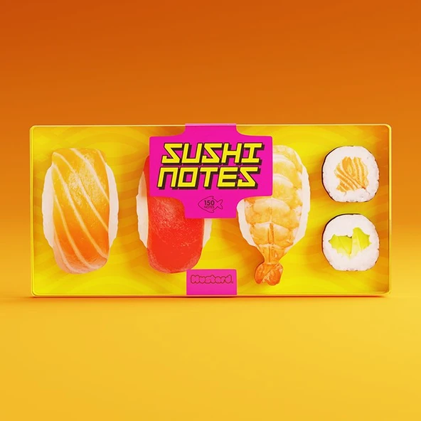 Mustard Sushi Bento Sticky Not Kağıdı ve Page Marker Seti - 3