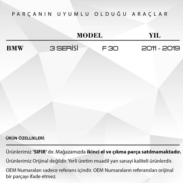 BMW 3 Serisi F30 için Port Bagaj Tavan Çıta Kapağı - 2