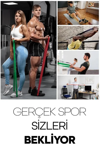 15 KG Kırmızı Barfiks Direnç Bandı – Orta Sert Kas Geliştirme Pilates Fitness Lastiği - 6