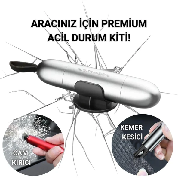Polham 2in1 Araç İçi Cam Kırıcı ve Emniyet Kemer Kesici, Premium Acil Durum Kiti, Hayat Kurtarıcı - 11