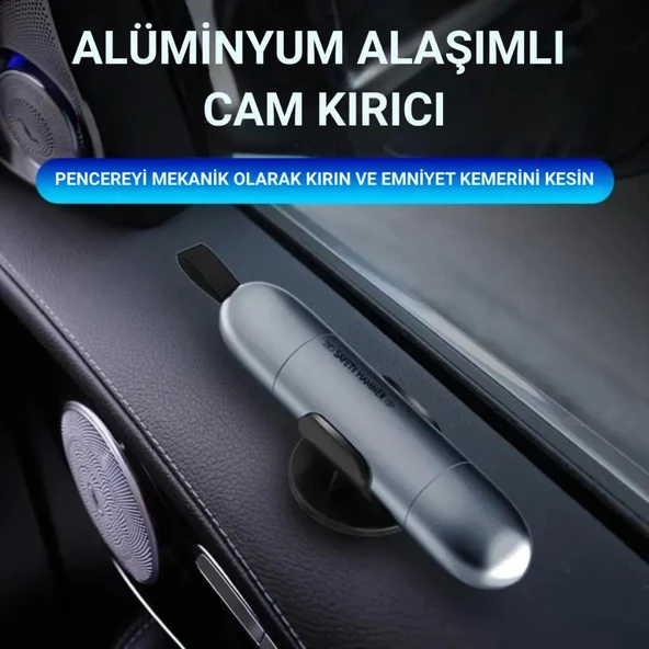 Polham 2in1 Araç İçi Cam Kırıcı ve Emniyet Kemer Kesici, Premium Acil Durum Kiti, Hayat Kurtarıcı - 7