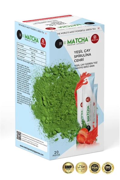 Matcha Premium Japanese Matcha Premium Japanese Çilek Aromalı Detox Burner Form Matcha Çayı 1 Kutu - Bitki Çayı