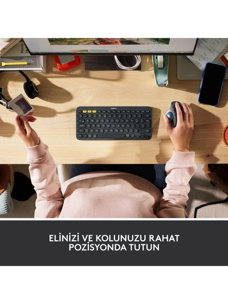 Logitech ERGO M575 Kablosuz İztopu Özellikli Konforlu Ergonomik Mouse - Siyah - 4
