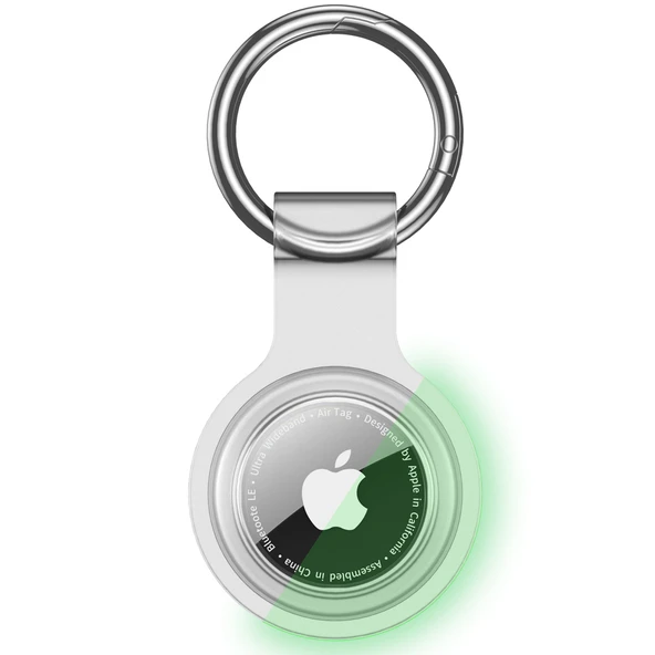 Apple AirTag Uyumlu Silikon Koruyucu Anahtarlık Arkası Kapalı Düşmez Yıkanabilir  Şeffaf ürün görseli