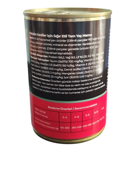 Dana etli (Beef) Yetişkin Kedi Konservesi 400 gr X 12 Adet - 3