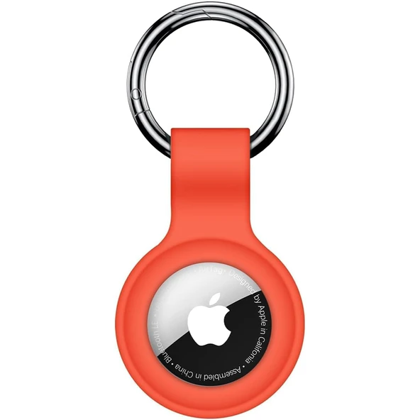 Apple AirTag Uyumlu Silikon Koruyucu Anahtarlık Arkası Kapalı Düşmez Yıkanabilir  Turuncu ürün görseli