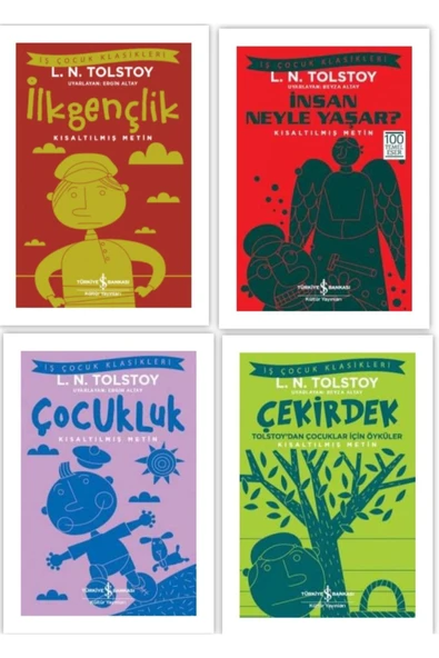 Tolstoy Kısaltılmış Metin 4 Kitap (çekirdek / Insan Neyle Yaşar / Çocukluk / Ilkgençlik )