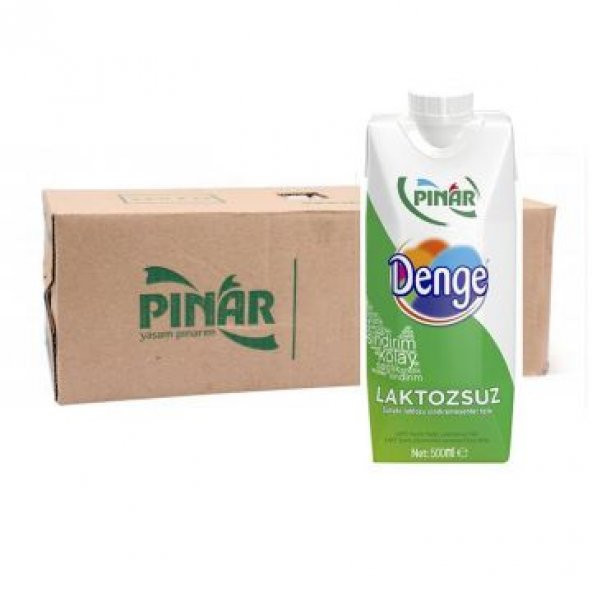 Pınar Laktozsuz Denge Süt 500 Ml x 12 Adet - 1 Koli